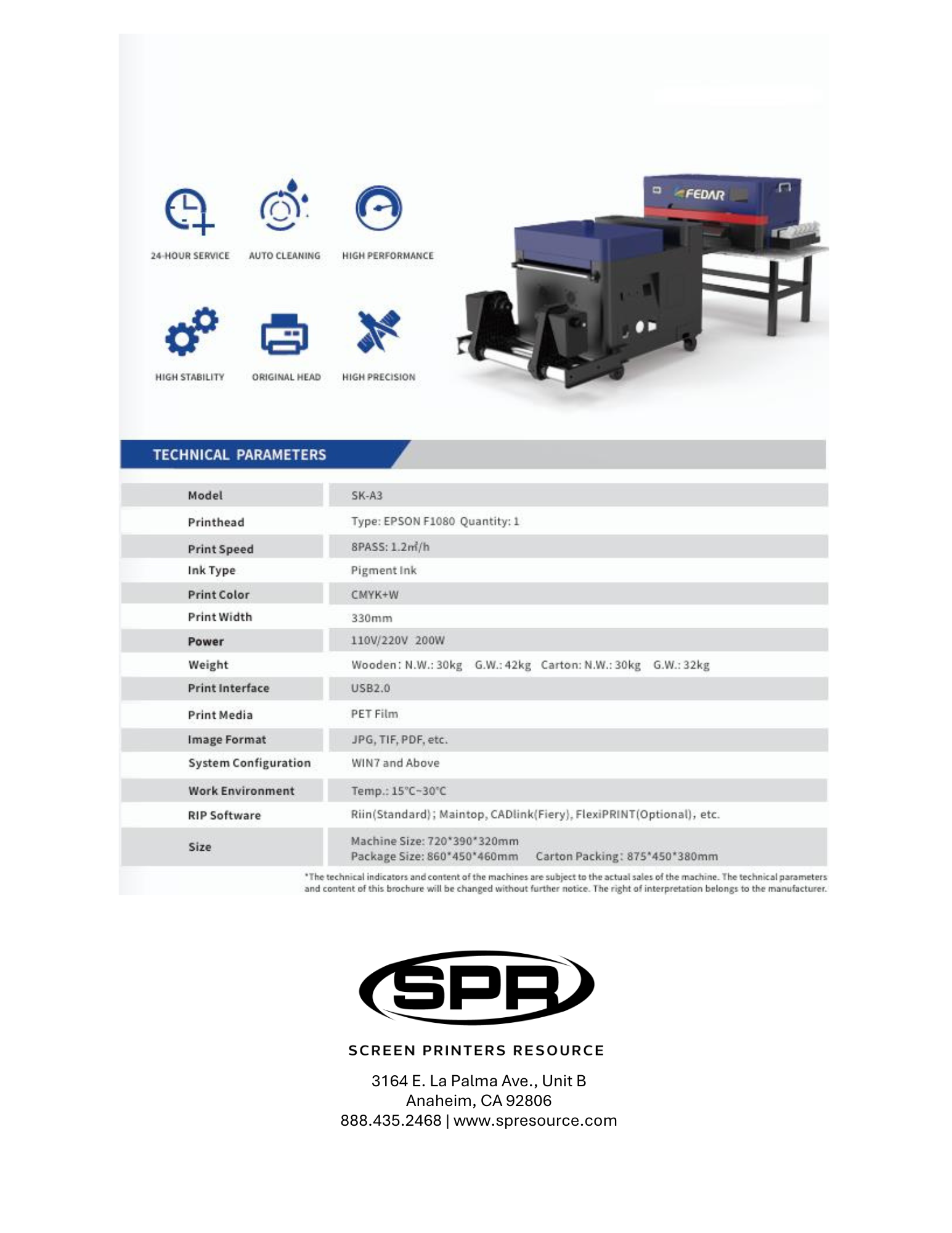 Fedar FDA 3 | DTF Printer